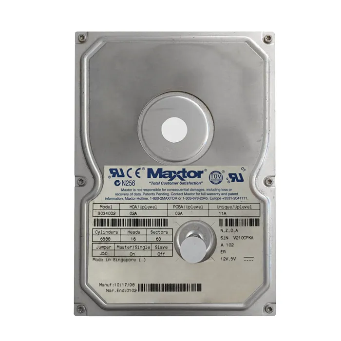 Maxtor 90340D2 | DiamondMax 3400 3.4GB 5400RPM IDE Ultra ATA/33 (ATA-4) 256KB Cache 3.5-Inch Hard Drive Refurbished -  refurbished available on Gotodirect