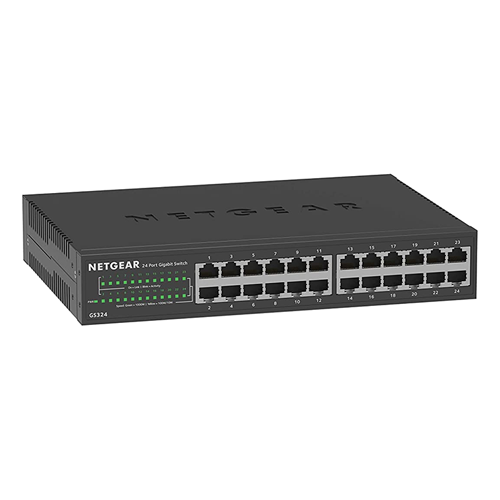 Netgear GS324-200NAS | ProSafe 300 Series 24 x Ports 10/100/1000Base-T Unmanaged Rack-mountable Gigabit Ethernet Network Switch Refurbished - Netgear refurbished available on Gotodirect