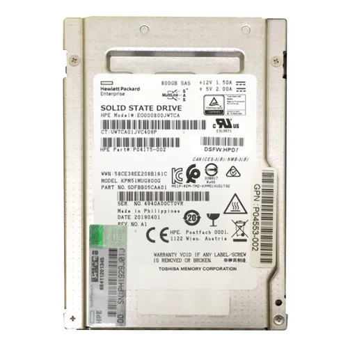 HP P04175-002 | 800GB SAS 12Gb/s Write Intensive 2.5-inch Solid State Drive Refurbished - Hewlett-Packard (ou HP en abrégé) refurbished available on Gotodirect