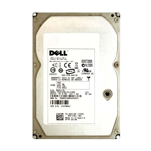 Dell 0GX198 | 146GB 15000RPM SAS 3Gb/s Hot-Pluggable 16MB Cache 3.5-Inch Hard Drive for PowerEdge Servers Refurbished - Dell refurbished available on Gotodirect