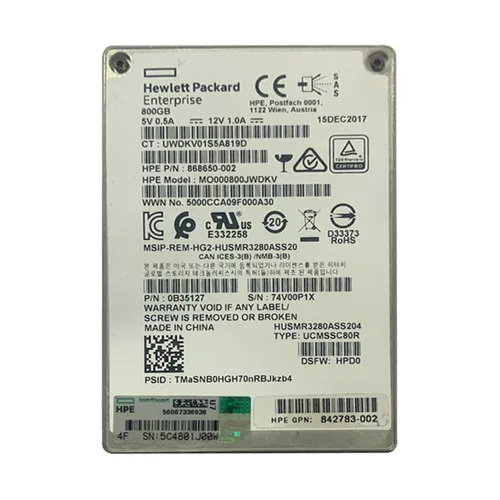 HP 868650-002 | 800GB SAS 12Gb/s Mixed Use SFF 2.5-Inch Solid State Drive with Hot Pluggable for ProLiant BL460c Gen10 Refurbished - Hewlett-Packard (ou HP en abrégé) refurbished available on Gotodirect