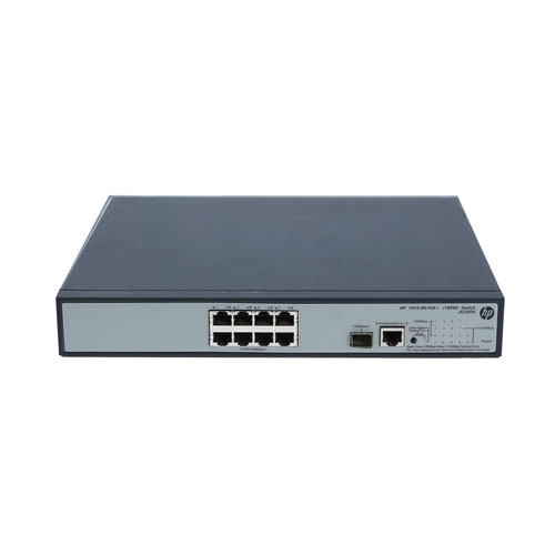 HP JG350A | OfficeConnect 1910 Series 1910-8G-PoE+ (180W) 8 x RJ-45 PoE+ 10/100/1000Base-T and 1 x SFP (mini-GBIC) Ports Layer 3 Managed Gigabit Ethernet Network Switch Refurbished - Hewlett-Packard (ou HP en abrégé) refurbished available on Gotodirect