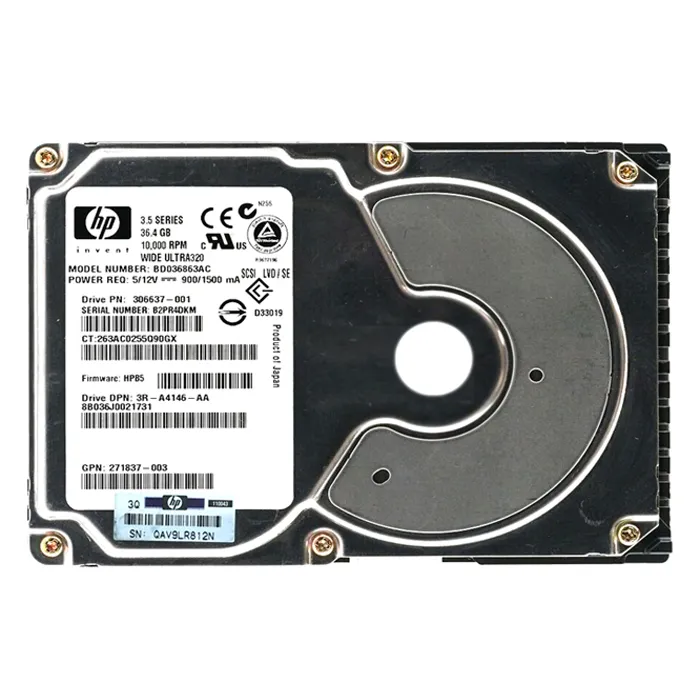 HP 3R-A4146-AA | 36.4GB 10000RPM Wide Ultra 320 SCSI 8MB Cache Hot-Pluggable LVD 80-Pin 3.5-inch Hard Drive Refurbished - Hewlett-Packard (ou HP en abrégé) refurbished available on Gotodirect