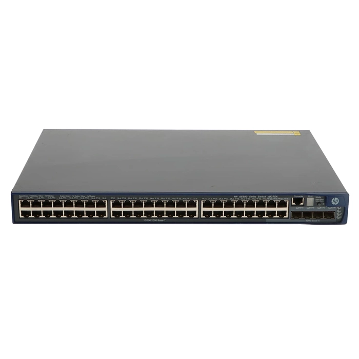 HP JD375A | 5500 EI Series 5500-48G EI 48 x 10/100/1000Base-T RJ-45 and 4 x Shared SFP (mini-GBIC) Ports and 2 x Expansion Module Slots Layer 4 Managed Stackable Gigabit Ethernet Network Switch Refurbished - Hewlett-Packard (ou HP en abrégé) refurbished available on Gotodirect