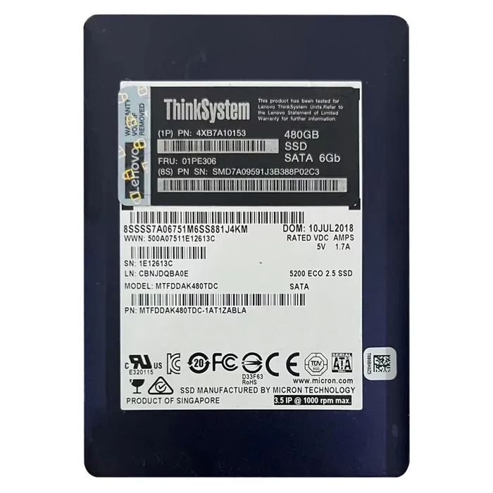 Lenovo 01PE306 | 480GB TLC SATA 6GB/s LFF 2.5-Inch Internal Solid State Drive Refurbished - Lenovo refurbished available on Gotodirect