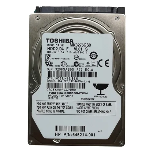 Compaq 645214-001 | 320GB 5400RPM SATA 8MB Cache 2.5-Inch Hard Drive Refurbished -  refurbished available on Gotodirect