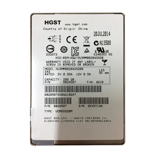 HGST HUSMM8020ASS200 | Ultrastar SSD800MM Series 200GB Multi-Level Cell SAS 12Gb/s Mainstream Endurance (Crypto Sanitize) 2.5-Inch Solid State Drive Refurbished - HGST (a subsidiary of Western Digital) refurbished available on Gotodirect