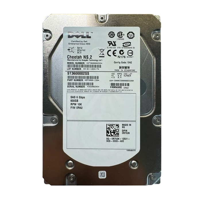 Dell 0R752K | 600GB 10000RPM SAS 6Gb/s Hot-Pluggable 3.5-Inch Hard Drive for PowerEdge Server & PowerVault Storage Array Refurbished - Dell refurbished available on Gotodirect