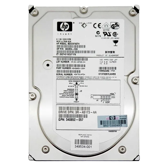 Buy HP 349534-001 | 9.1GB 7200RPM Ultra2 SCSI Hot Swappable 68-Pin 4MB Cache 3.5-Inch Hard Drive Refurbished - $413.23 HP 349534-001 | 9.1GB 7200RPM Ultra2 SCSI Hot Swappable 68-Pin 4MB Cache 3.5-Inch Hard Drive Refurbished - Hewlett-Packard (ou HP en abrégé) refurbished available on Gotodirect