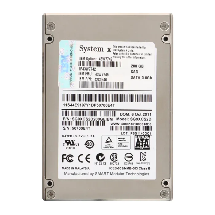 IBM SG9XCS2D | 200GB Multi-Level Cell SATA 3Gb/s Hot Swappable 2.5-Inch Solid State Drive Refurbished -  refurbished available on Gotodirect