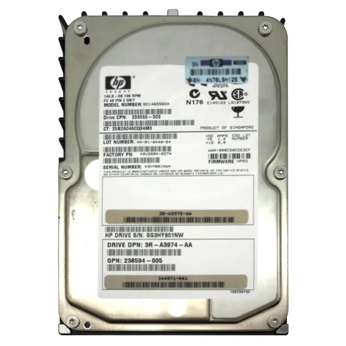 HP 3R-A3975-AA | 146GB 10000RPM Fibre Channel 2Gb/s 8MB Cache Hot-Pluggable Dual Port 3.5-inch Hard Drive Refurbished - Hewlett-Packard (ou HP en abrégé) refurbished available on Gotodirect