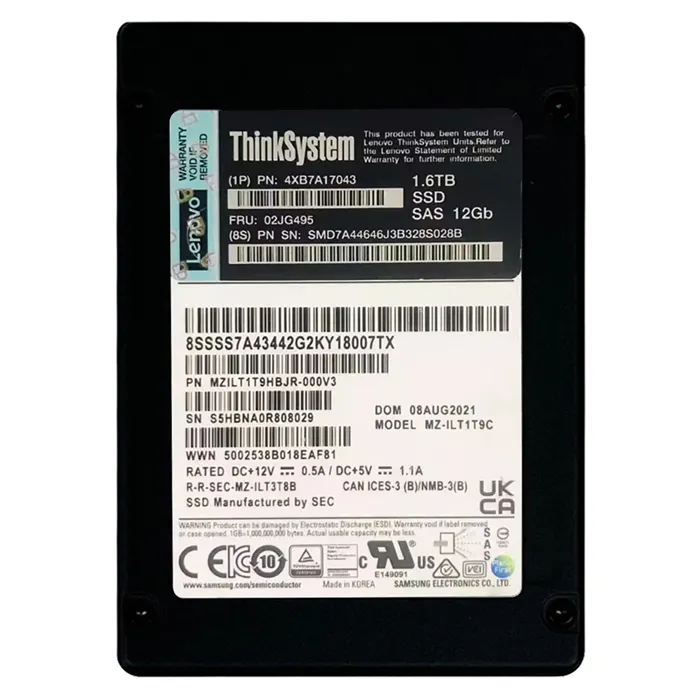 Lenovo 02JG495 | 1.6TB Mainstream SAS 12Gb/s Mixed Use SFF Hot Swap 3.5-Inch Internal Solid State Drive Refurbished - Lenovo refurbished available on Gotodirect