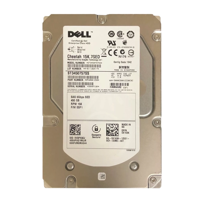 Dell X163K | 450GB 15000RPM SAS 6Gb/s Hot-Pluggable (SED) 3.5-Inch Hard Drive for PowerEdge Server & PowerVault Server Refurbished - Dell refurbished available on Gotodirect