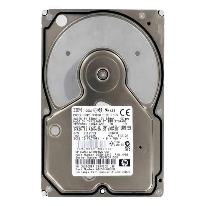 Buy HP HP0950-3342 | 9GB 7200RPM Ultra2 Wide SCSI 3.5-Inch 1MB Cache Hard Drive Refurbished - $268.30 HP HP0950-3342 | 9GB 7200RPM Ultra2 Wide SCSI 3.5-Inch 1MB Cache Hard Drive Refurbished - Hewlett-Packard (ou HP en abrégé) refurbished available on Gotodirect