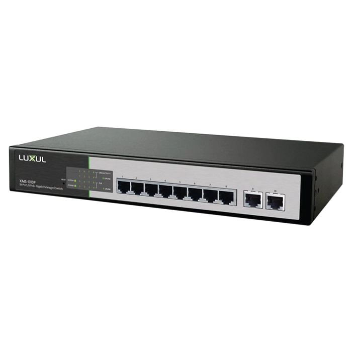 Luxul XMS-1010P | 10-Port/8 PoE+ Gigabit Managed Switch Refurbished -  refurbished available on Gotodirect