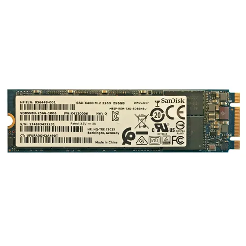 HP 856448-001 | 256GB Triple-Level Cell SATA 6Gb/s M.2 2280 Solid State Drive Refurbished - Hewlett-Packard (ou HP en abrégé) refurbished available on Gotodirect