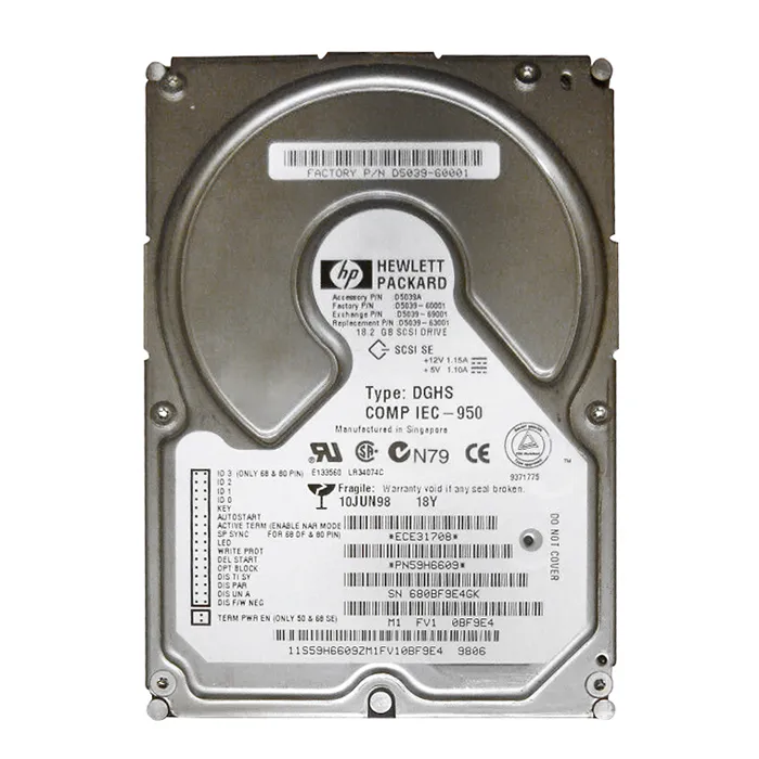 HP D5039-69001 | 18.2GB 7200RPM Ultra SCSI Hot Swappable 80-Pin 3.5-Inch Hard Drive Refurbished - Hewlett-Packard (ou HP en abrégé) refurbished available on Gotodirect