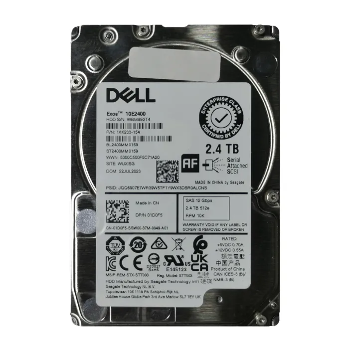 Dell 01D0F5 | 2.4TB 2.5-inch 12GB/s SAS 10000RPM 256MB Cache (512e) Hot-Pluggable Server Hard Drive for PowerEdge G14 - G16 Servers and Storage Arrays Refurbished - Dell refurbished available on Gotodirect