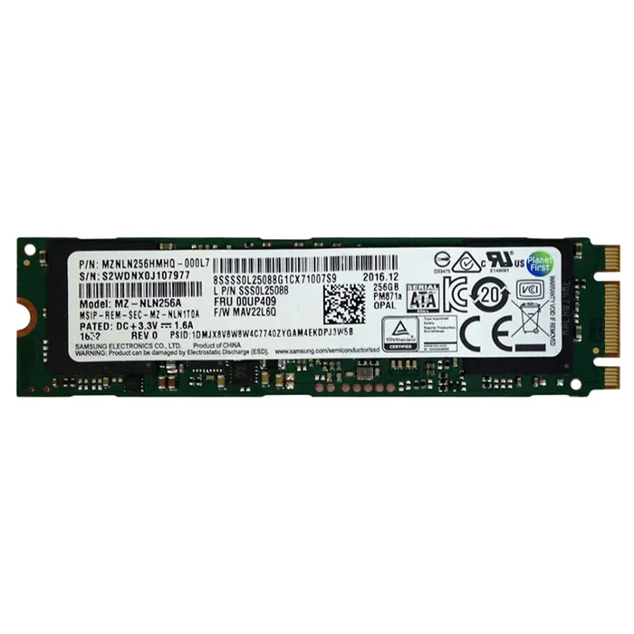 Samsung MZ-NLN256A | PM871a Series 256GB Triple-Level Cell SATA 6Gb/s Mainstream Endurance (AES-256) M.2 2280 Solid State Drive Refurbished - Samsung refurbished available on Gotodirect