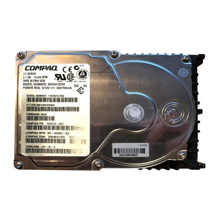 HP 153274-001 | 9.1GB 10000RPM Ultra-2 Wide SCSI Hot-Pluggable (LVD)3.5-Inch Hard Drive Refurbished - Hewlett-Packard (ou HP en abrégé) refurbished available on Gotodirect