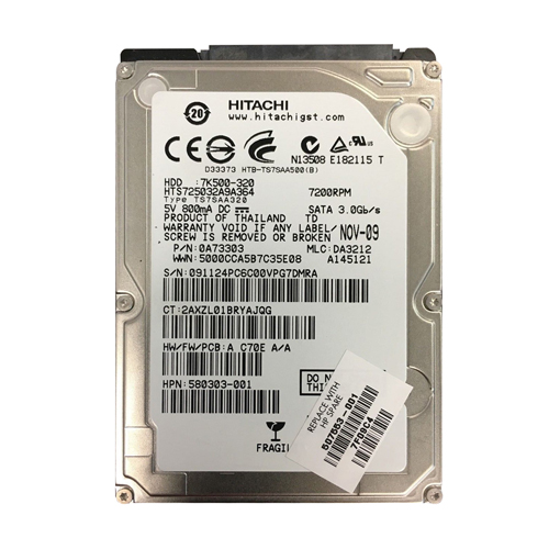 HP 507553-001 | 320GB 7200RPM SATA 3Gb/s 16MB Cache 2.5-inch Hard Drive Refurbished - Hewlett-Packard (ou HP en abrégé) refurbished available on Gotodirect
