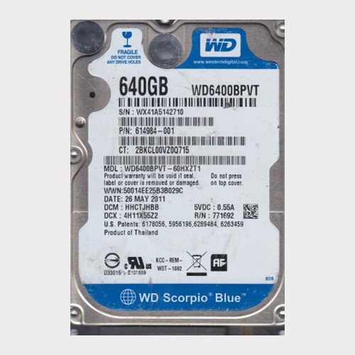 HP 614984-001 | 640GB 5400RPM SATA 3Gb/s 8MB Cache 2.5-Inch Hard Drive Refurbished - Hewlett-Packard (ou HP en abrégé) refurbished available on Gotodirect
