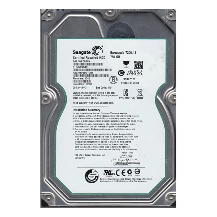 Seagate 9YP15G-304 | BarraCuda 7200.12 750GB 3.5-inch 6GB/s SATA NCQ 7200RPM 32MB Cache Desktop Hard Drive Refurbished - Seagate refurbished available on Gotodirect