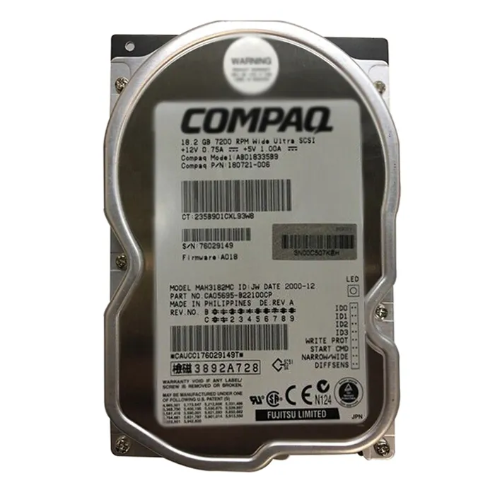 HP 180721-004 | 18.2GB 7200RPM Ultra-2 Wide SCSI 1MB Cache (LVD) 68-Pin 3.5-Inch Hard Drive Refurbished - Hewlett-Packard (ou HP en abrégé) refurbished available on Gotodirect