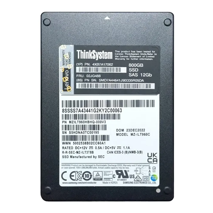 Lenovo 02JG488 | 800GB TLC Mainstream SAS 12Gb/s Hot Swap 2.5-Inch Internal Solid State Drive Refurbished - Lenovo refurbished available on Gotodirect