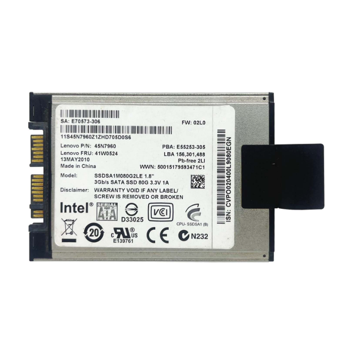 Lenovo 45N7960 | 80GB Multi-Level Cell SATA 3Gb/s 1.8-Inch Solid State Drive Refurbished - Lenovo refurbished available on Gotodirect