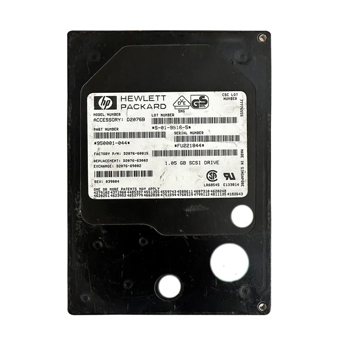 HP D2076B | 1GB 5400RPM Fast SCSI 50-Pin 128KB Cache 3.5-Inch Hard Drive Refurbished - Hewlett-Packard (ou HP en abrégé) refurbished available on Gotodirect