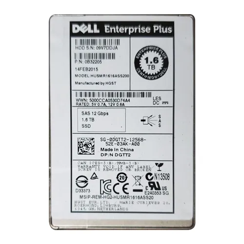 Dell DGTT2 | 1.6TB Multi-Level Cell SAS 12Gb/s Hot-Pluggable 2.5-Inch Enterprise Solid State Drive for PowerEdge Servers Refurbished - Dell refurbished available on Gotodirect