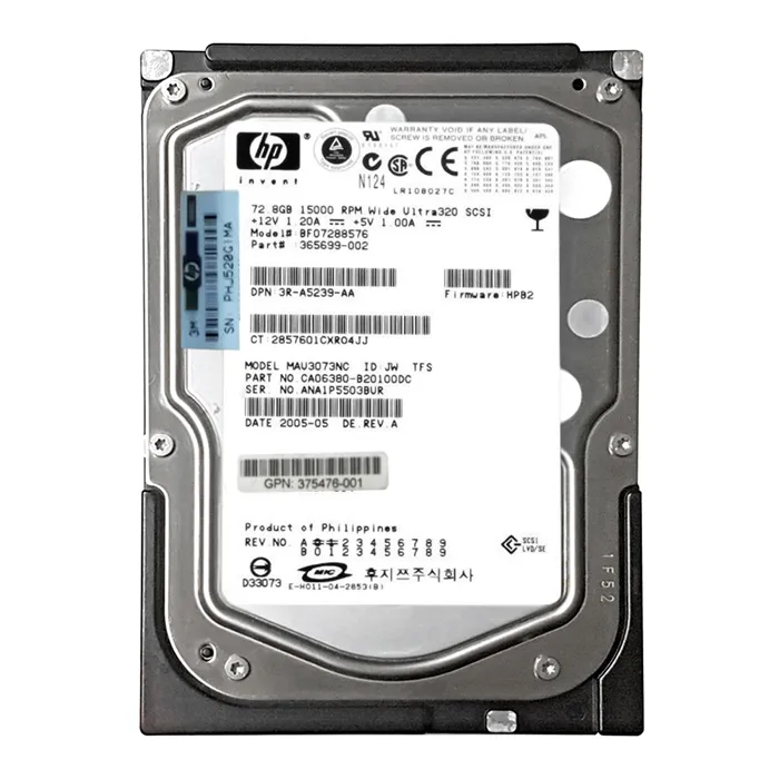 HP BF07288576 | 72.8GB 15000RPM Ultra320 SCSI Hot Pluggable LVD 80-Pin 3.5-Inch Hard Drive for DL380 Gen4 Server Refurbished - Hewlett-Packard (ou HP en abrégé) refurbished available on Gotodirect