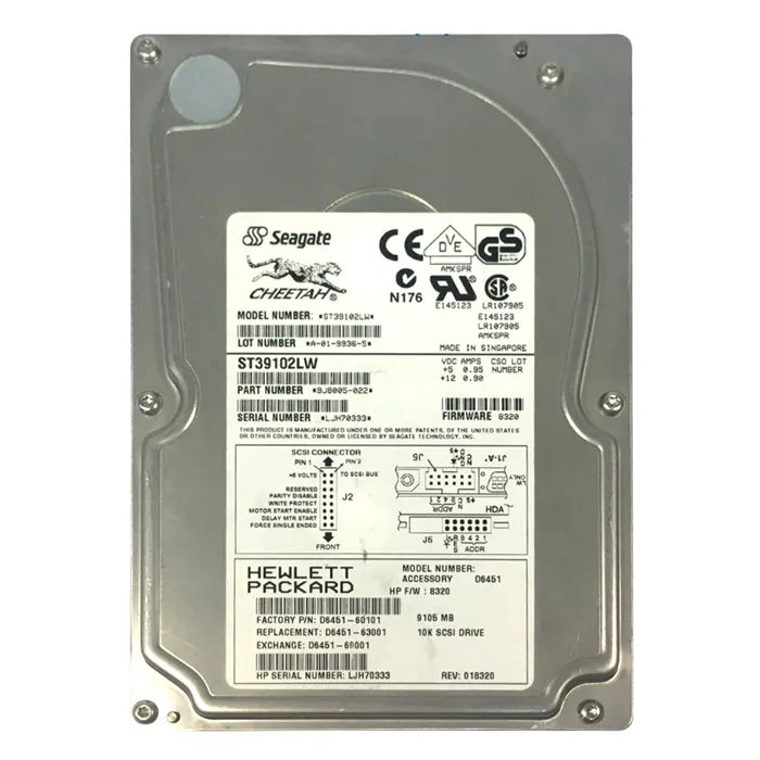 Buy HP D6451-60101 | 9.1GB 10000RPM Ultra-2 Wide SCSI (LVD) 68-Pin 3.5-Inch Hard Drive Refurbished - $413.23 HP D6451-60101 | 9.1GB 10000RPM Ultra-2 Wide SCSI (LVD) 68-Pin 3.5-Inch Hard Drive Refurbished - Hewlett-Packard (ou HP en abrégé) refurbished available on Gotodirect