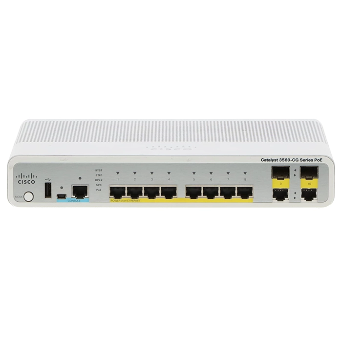 Cisco WS-C3560CG-8PC-S | Catalyst 3560-C Series 3560CG-8PC 8 x 10/100/1000Base-T RJ-45 PoE+ and 2 x 1G RJ-45/SFP Dual Purpose Uplink Ports Layer 2 Managed Gigabit Ethernet Network Switch Refurbished - Cisco Systems Inc. refurbished available on Gotodirect