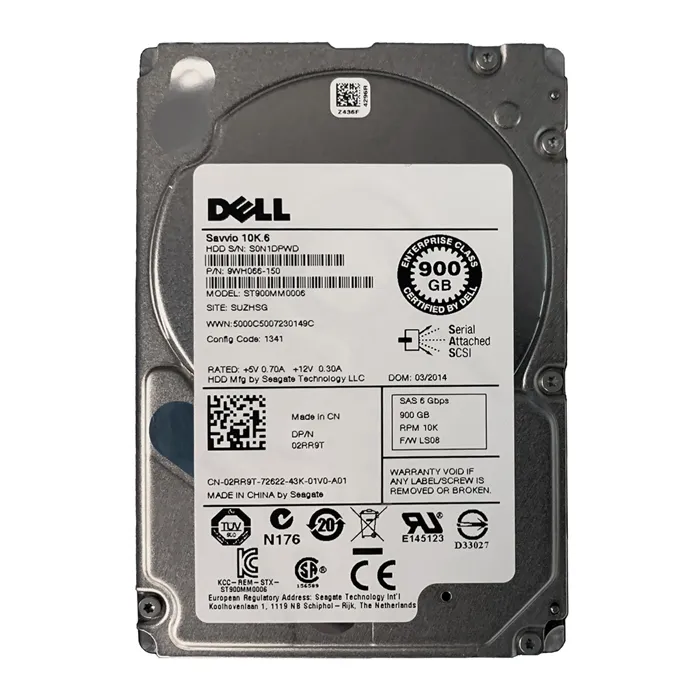 Dell 2RR9T | 900GB 10000RPM SAS 6Gb/s Hot-Pluggable Dual Port (512n) 2.5-Inch Hard Drive for PowerEdge Server & PowerVault Storage Array Refurbished - Dell refurbished available on Gotodirect