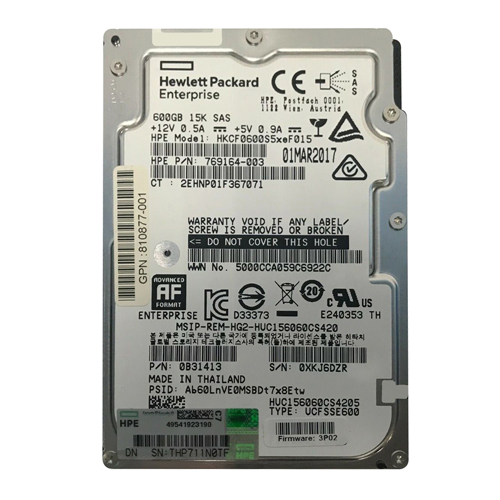 HP 810877-001 | 3PAR StoreServ 8000 600GB 15000RPM SAS 2.5-Inch Hard Drive Refurbished - Hewlett-Packard (ou HP en abrégé) refurbished available on Gotodirect