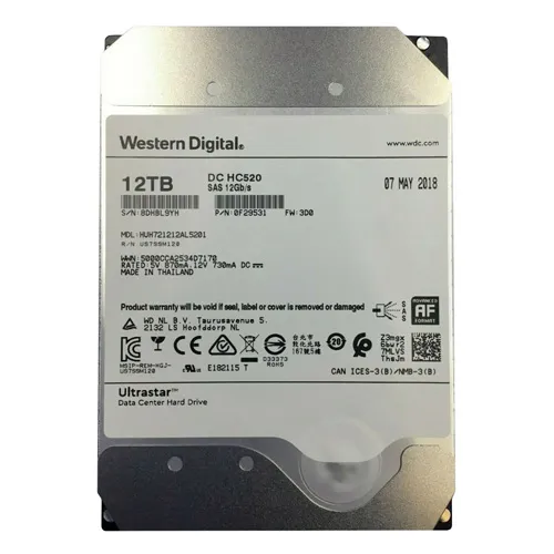 HGST HUH721212AL5201 | Ultrastar DC HC520 Series 12TB 7200RPM SAS 12Gb/s 256MB Cache (SED) 3.5-Inch Hard Drive Refurbished - HGST (a subsidiary of Western Digital) refurbished available on Gotodirect