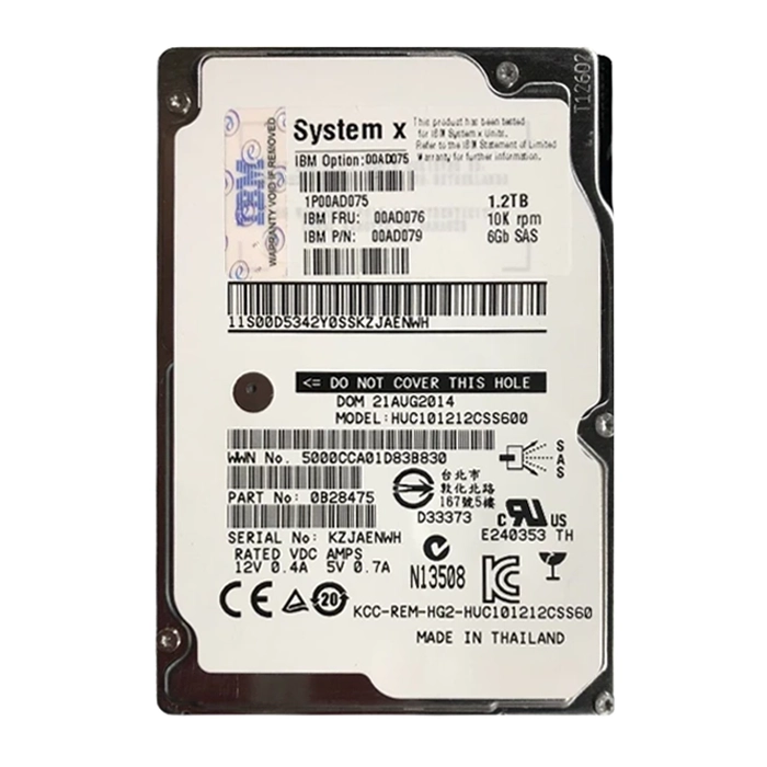 IBM 00AD076 | 1.2TB 10000RPM SAS 6Gb/s Hot Swappable 2.5-Inch Hard Drive Refurbished -  refurbished available on Gotodirect