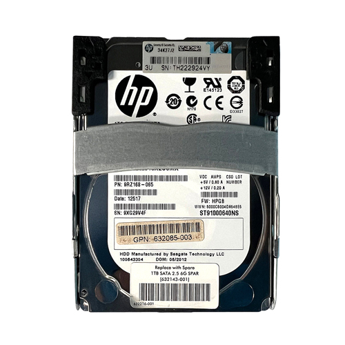 HP 632143-001 | 1TB 7200RPM SATA 6Gb/s SFF Hot-Swappable 2.5-inch Midline Hard Drive for Gen8/9 ProLiant Server Refurbished - Hewlett-Packard (ou HP en abrégé) refurbished available on Gotodirect