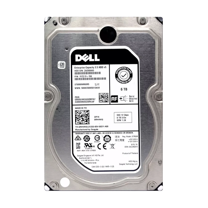 Dell 0RHVWG | 6TB 7200RPM SAS 12Gb/s Hot-Pluggable (512e) 3.5-Inch Nearline Hard Drive for PowerEdge Server & PowerVault Storage Array Refurbished - Dell refurbished available on Gotodirect