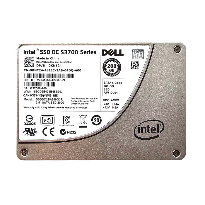 Dell 0KNT24 | 200GB Multi-Level Cell SATA 6Gb/s Hot-Pluggable 2.5-Inch Solid State Drive for PowerEdge Servers Refurbished - Dell refurbished available on Gotodirect