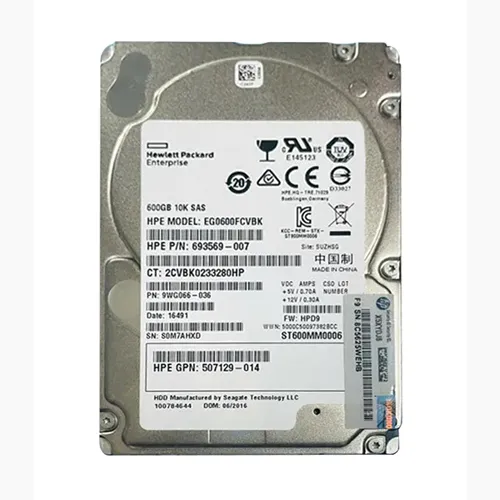 Buy HP 693569-007 | 600GB 10000RPM SAS 6Gb/s Hot-Pluggable Dual Port SFF 2.5-inch Hard Drive for Gen1/7 ProLiant Server Refurbished - $113.97 HP 693569-007 | 600GB 10000RPM SAS 6Gb/s Hot-Pluggable Dual Port SFF 2.5-inch Hard Drive for Gen1/7 ProLiant Server Refurbished - Hewlett-Packard (ou HP en abrégé) refurbished available on Gotodirect