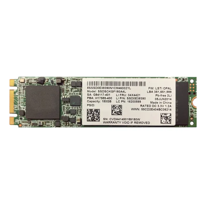 Lenovo SSD0E38390 | 180GB MLC SATA 6GB/s M.2 2280 Internal Solid State Drive Refurbished - Lenovo refurbished available on Gotodirect
