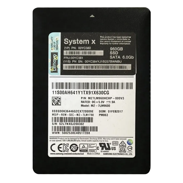 Lenovo 00YC380 | 960GB SATA Hot Swappable 2.5-Inch Solid State Drive Refurbished - Lenovo refurbished available on Gotodirect