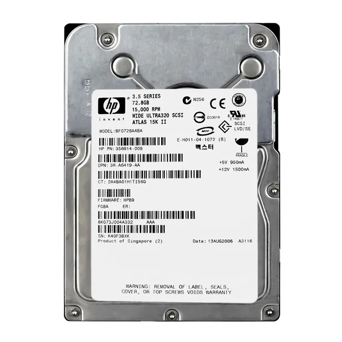 HP BF0728A4BA | 72.8GB 15000RPM Ultra320 SCSI Hot Pluggable 80-Pin 3.5-Inch Hard Drive for ML350 Gen4 Server Refurbished - Hewlett-Packard (ou HP en abrégé) refurbished available on Gotodirect