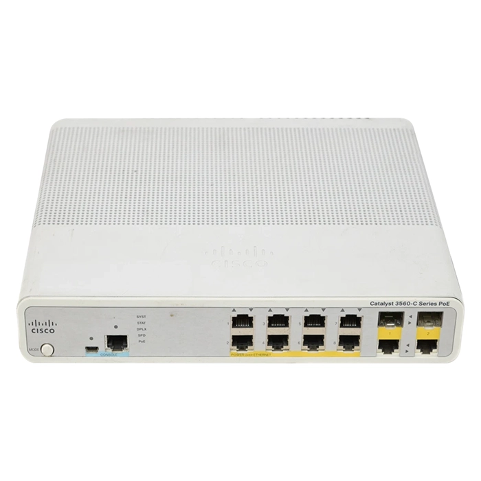 Cisco WS-C3560C-8PC-S-RF | Catalyst 3560-C Series 3560C-8PC-S 8 x 10/100Base-TX RJ-45 PoE+ and 2 x 1G RJ-45/SFP Dual Purpose Uplink Ports Layer 2 Managed Fast Ethernet Network Switch Refurbished - Cisco Systems Inc. refurbished available on Gotodirect
