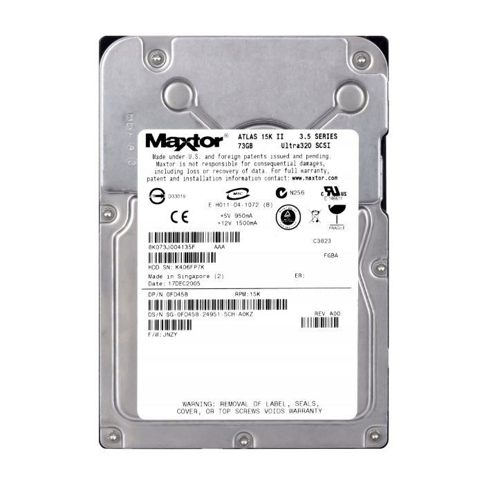 Dell 0FD458 | 73GB 15000RPM Ultra320 SCSI 80-Pin 3.5-Inch Hard Drive Refurbished - Dell refurbished available on Gotodirect