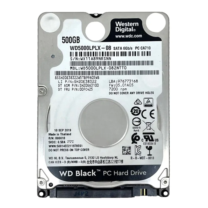 Western Digital WD5000LPLX-08 | Black 500GB 2.5-inch 6GB/s SATA 7200RPM 32MB Cache Laptop Hard Drive Refurbished - Western Digital refurbished available on Gotodirect
