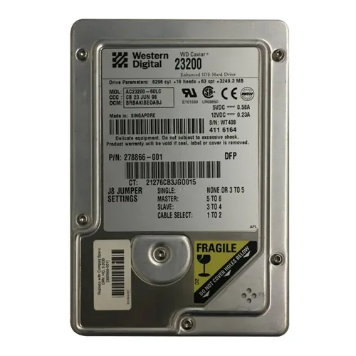 Buy Compaq 278866-001 | 3.2GB 5400RPM IDE 3.5-Inch Hard Drive Refurbished - $125.70 Compaq 278866-001 | 3.2GB 5400RPM IDE 3.5-Inch Hard Drive Refurbished - refurbished available on Gotodirect